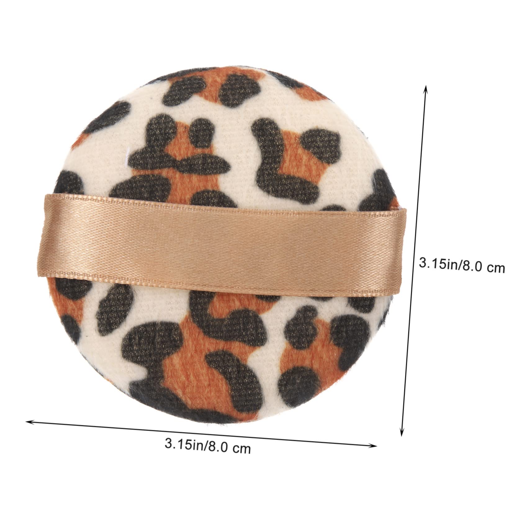 BESTYASH 4pcs Velvet Leopard Print Powder Puff Makeup Tools for Face Eyes Setting Powder Puffer Soft Fluffy Velvet Makeup Applicators for Natural Look