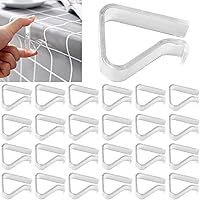 Sazoemao 24 Pack Transparent Tablecloth Clips - Windproof Large Plastic Clamps for Picnic Party Wedding Outdoor Tables (1.38-1.96" Thick)