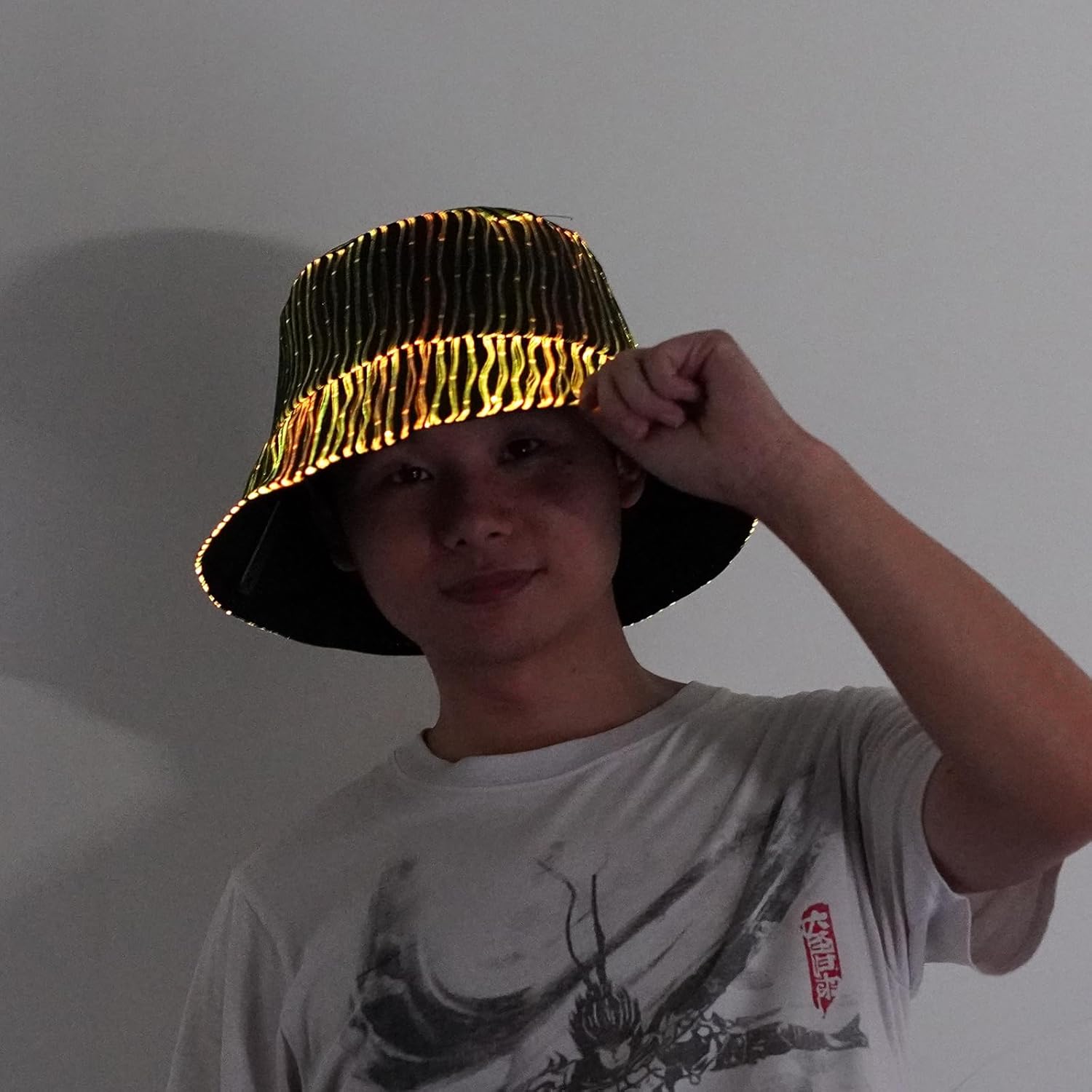 Light up Hat Rave Bucket Hat 7 Colors Flashing Glow LED Hat Neon Crazy Hats for Festival Gear for Party Hats EDM Accessories - Image 4