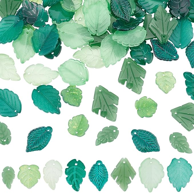 SUNNYCLUE Glasblatt-Anhänger für die Schmuckherstellung SUNNYCLUE Glasblatt-Anhänger für die Schmuckherstellung