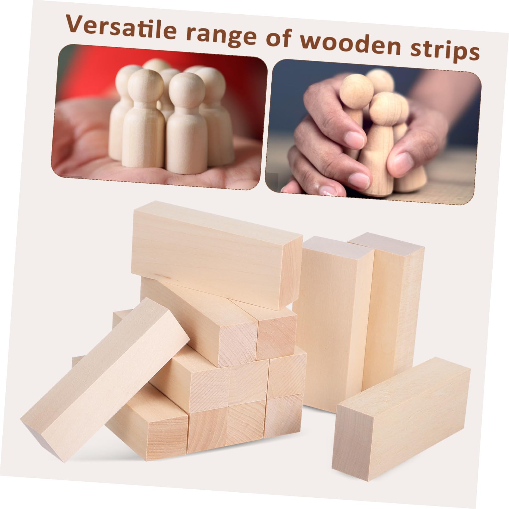 Listones De Madera Sin Tratar Para Manualidades, Palitos Cuadrados De Tilo 14 Piezas, Tamaño 10x2.5x2.5cm y 10x4x2.5cm, Aficionado Al Bricolaje, Proyectos Creativos, Uso Artesanal