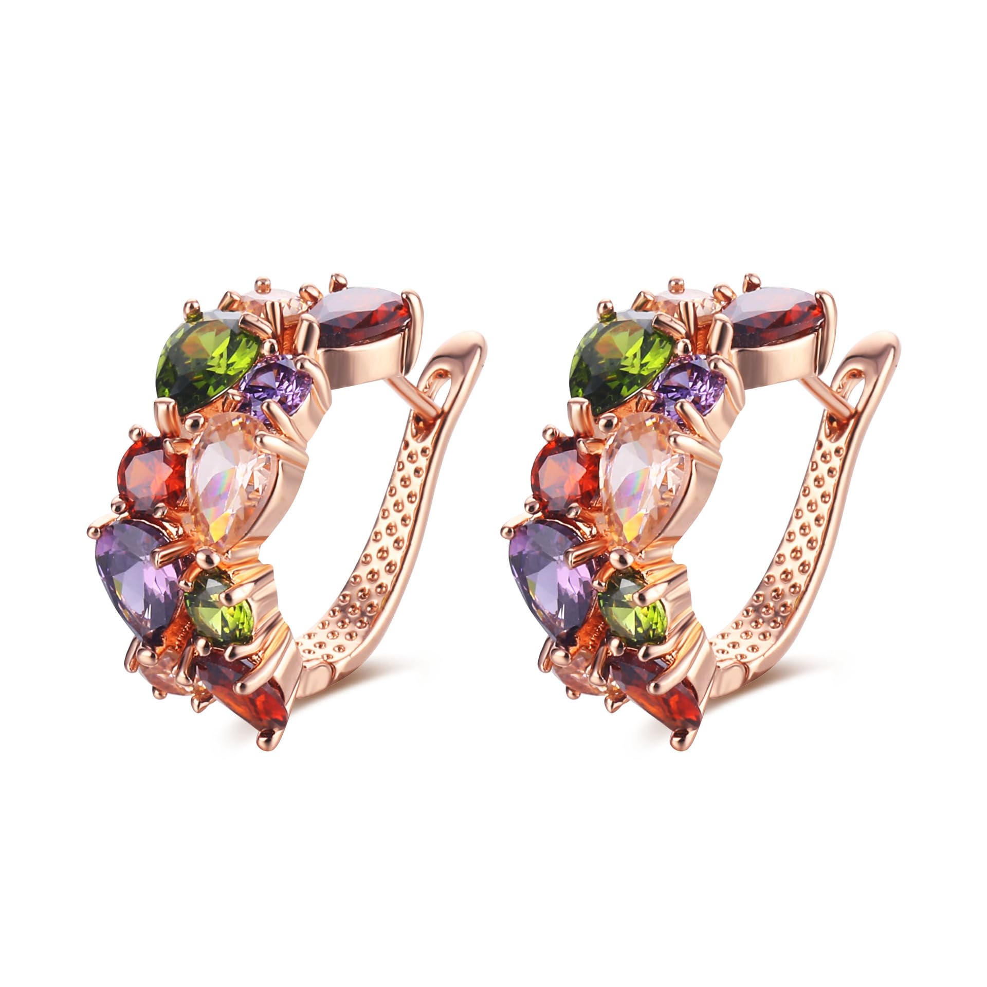 Colorful Diamond Crystal Zircon Earrings with Light Luxury Style and Fashionable Zircon Earrings for Women