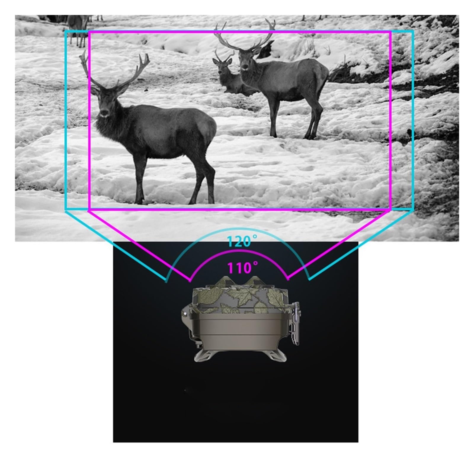 Outdoor Hunting Trail Camera Podwójny Obiektyw Z Noktowizorem Ultra-szybka Kamera Podwójnym Obiektywem