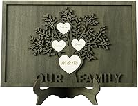 Vista 12 de Joyforisa Regalos para mamá y abuela, marco personalizado del árbol de la vida con corazones y nombres, marco de árbol familiar de madera