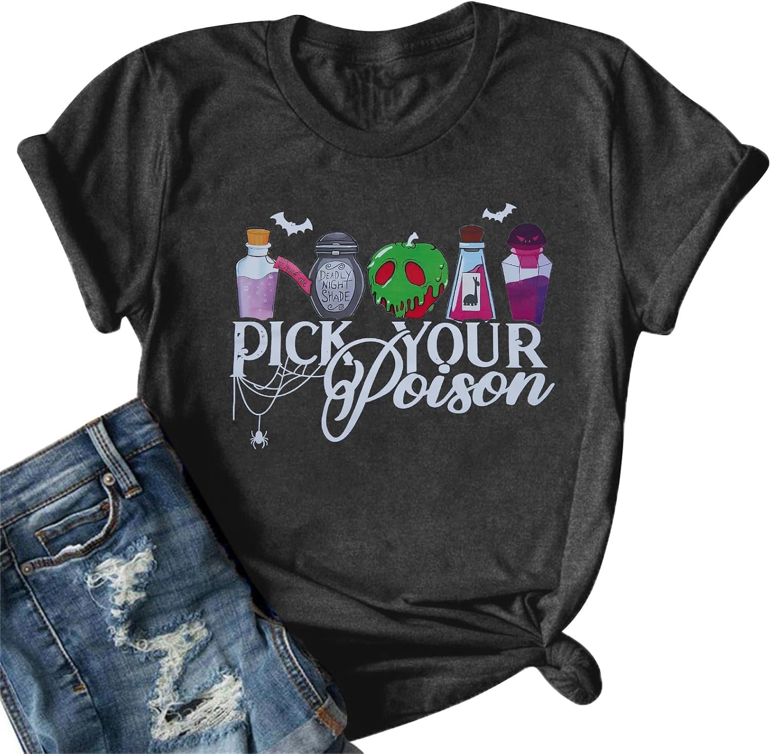 Chillin Like a Villain Shirt Women Villain Letters Print Short Sleeve Shirt Holiday Descendants Tee Tops
