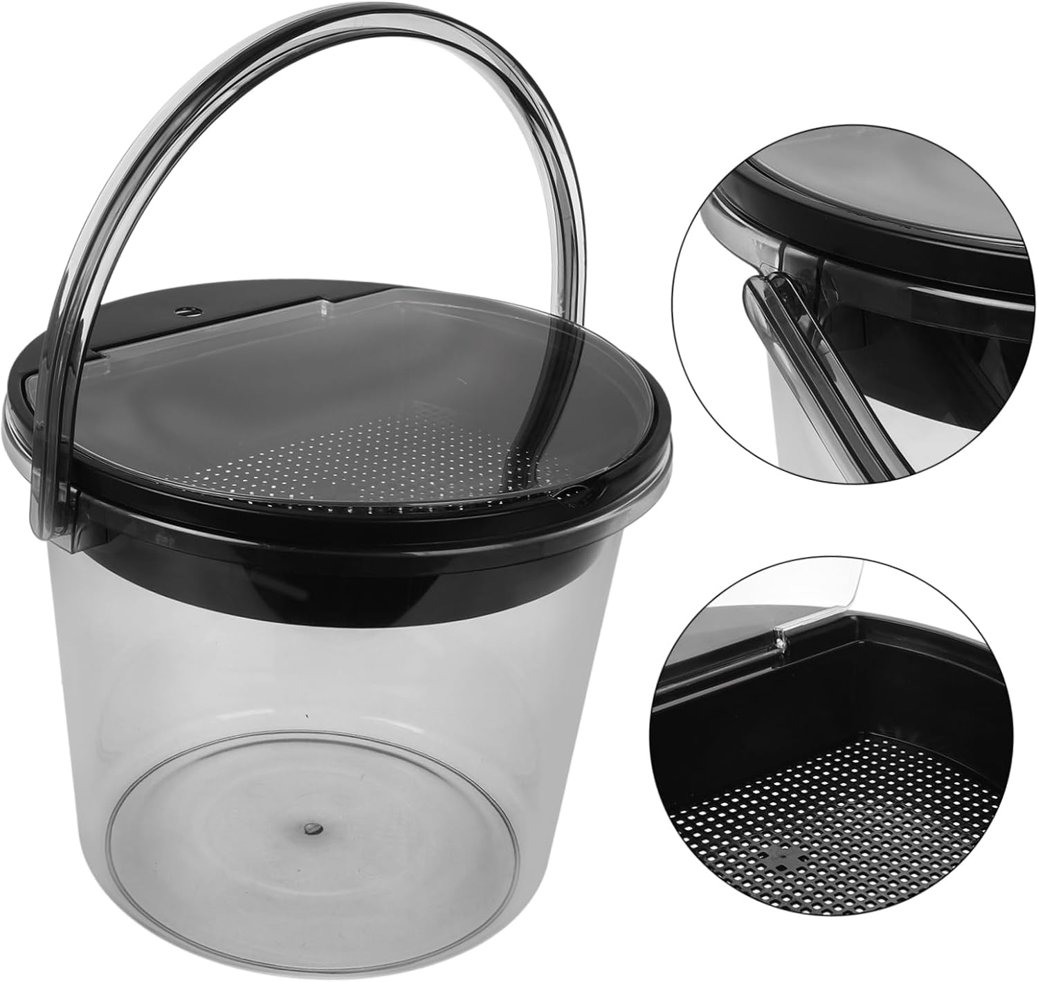 Tea Dregs Bucket Drainage Lid Large Garbage Can Lid for Rv Office Compost Portable Kitchen Trash Can Bin