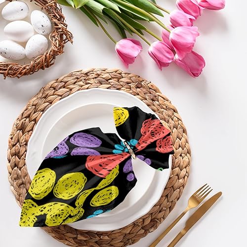 Miniatura 1 de Cloth Napkins Set of 4 Colorful Dog Paw Print 20x20 Inch Cloth Napkins Cute Animal Paw Print Washable Reusable Kitchen Dinner Napkins Table Decor