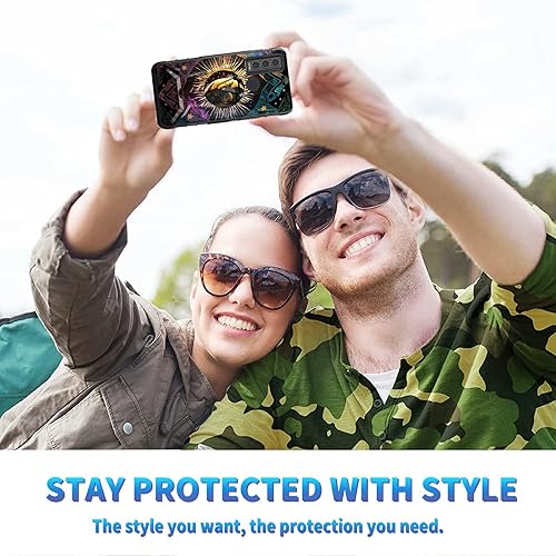 Miniatura 121 de AT&T Calypso 2 (U319AA) Funda con protector de pantalla de vidrio templado resistente con función atril integrado para debut de críquet, ciervo