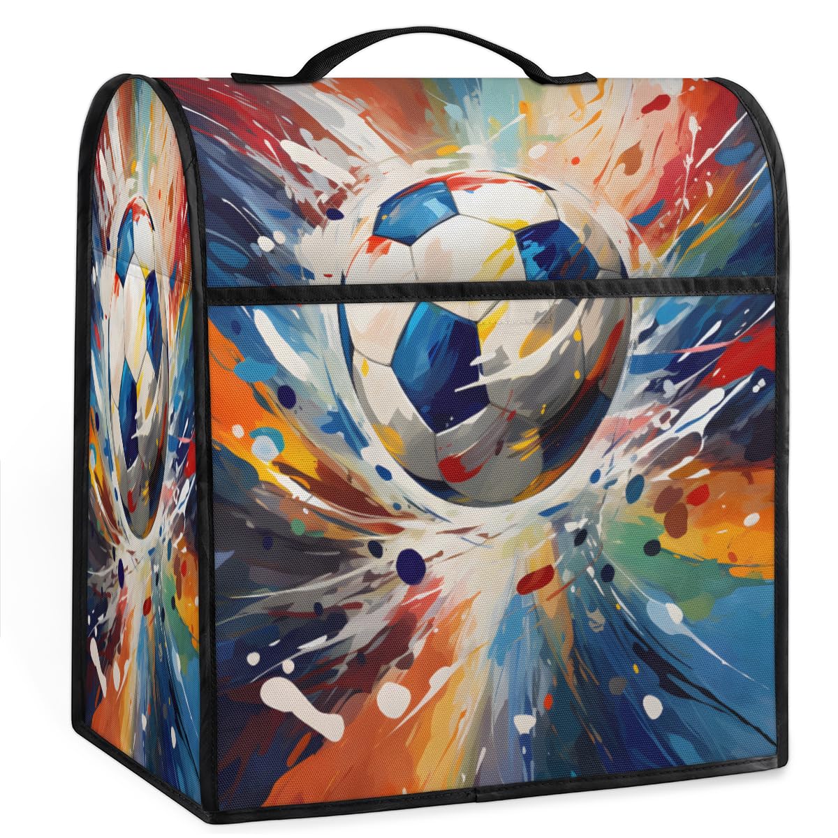 Coffee Maker Cover Football Graffiti Kitchen Appliance Covers Small Appliance Covers Blender Cover Juicer Cover Dust Covers for Kitchen Appliances with Top Handle and Pockets,Washable,C496