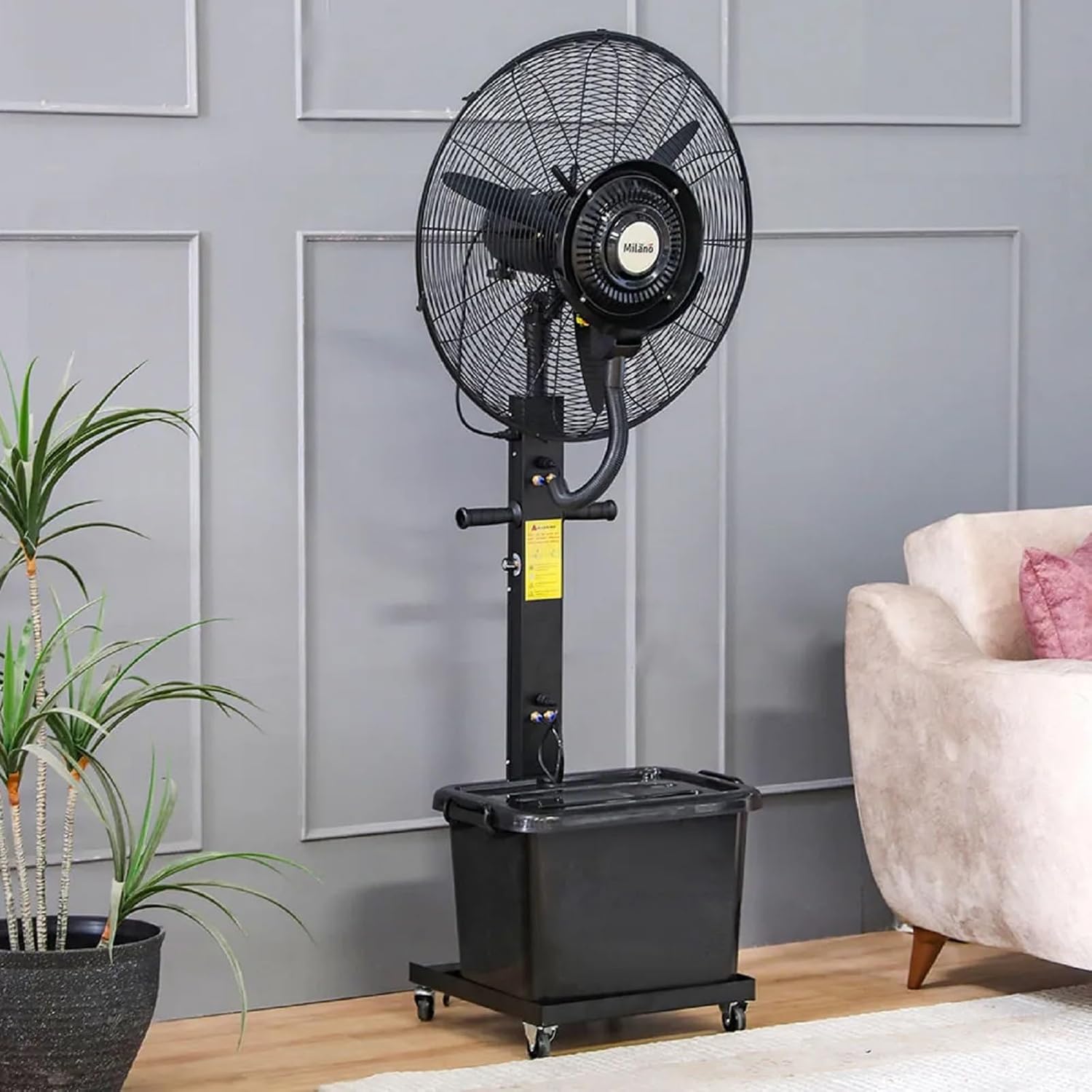 Danube Home Milano Spider Mist Fan Db26Cf03A, Black 26 inch