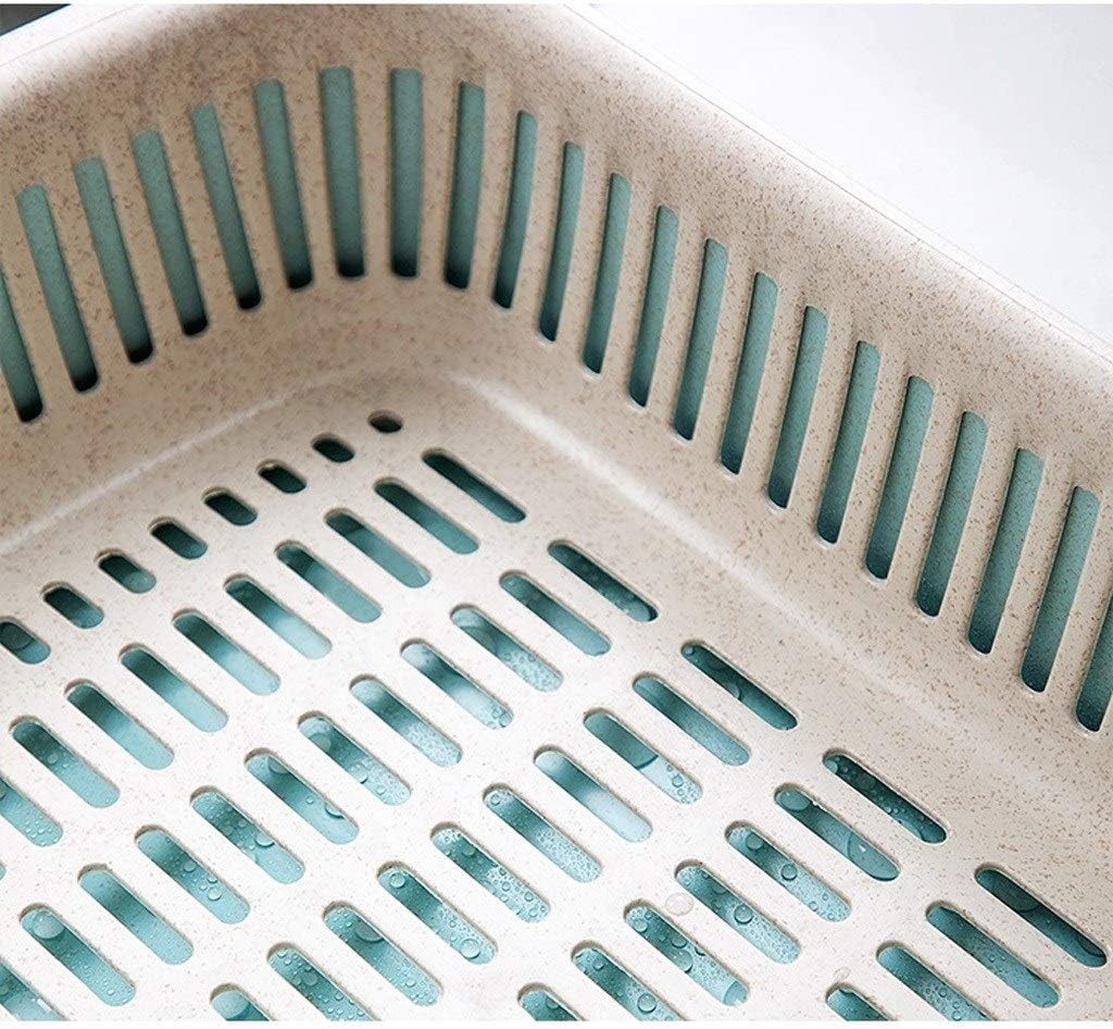 Square Colander Strainer, Multi-Function Drain Rack for Vegetables, Fruits and Cutlery, Dish Tub for Kitchen Outdoor Travel Camping(A)