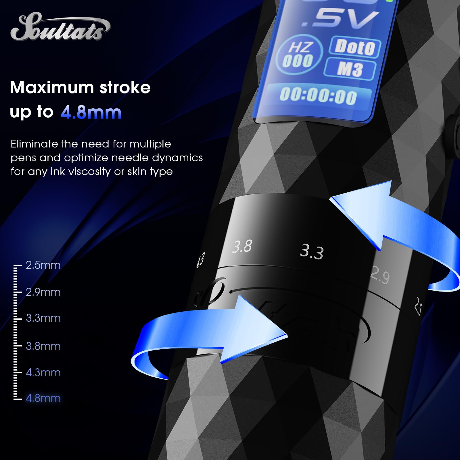 EZ soultats ワイヤレスタトゥーマシン Amazon.com: EZ Tattoo Gun - 6 Strokes 2.5-4.8mm Tattoo Machine Pen
