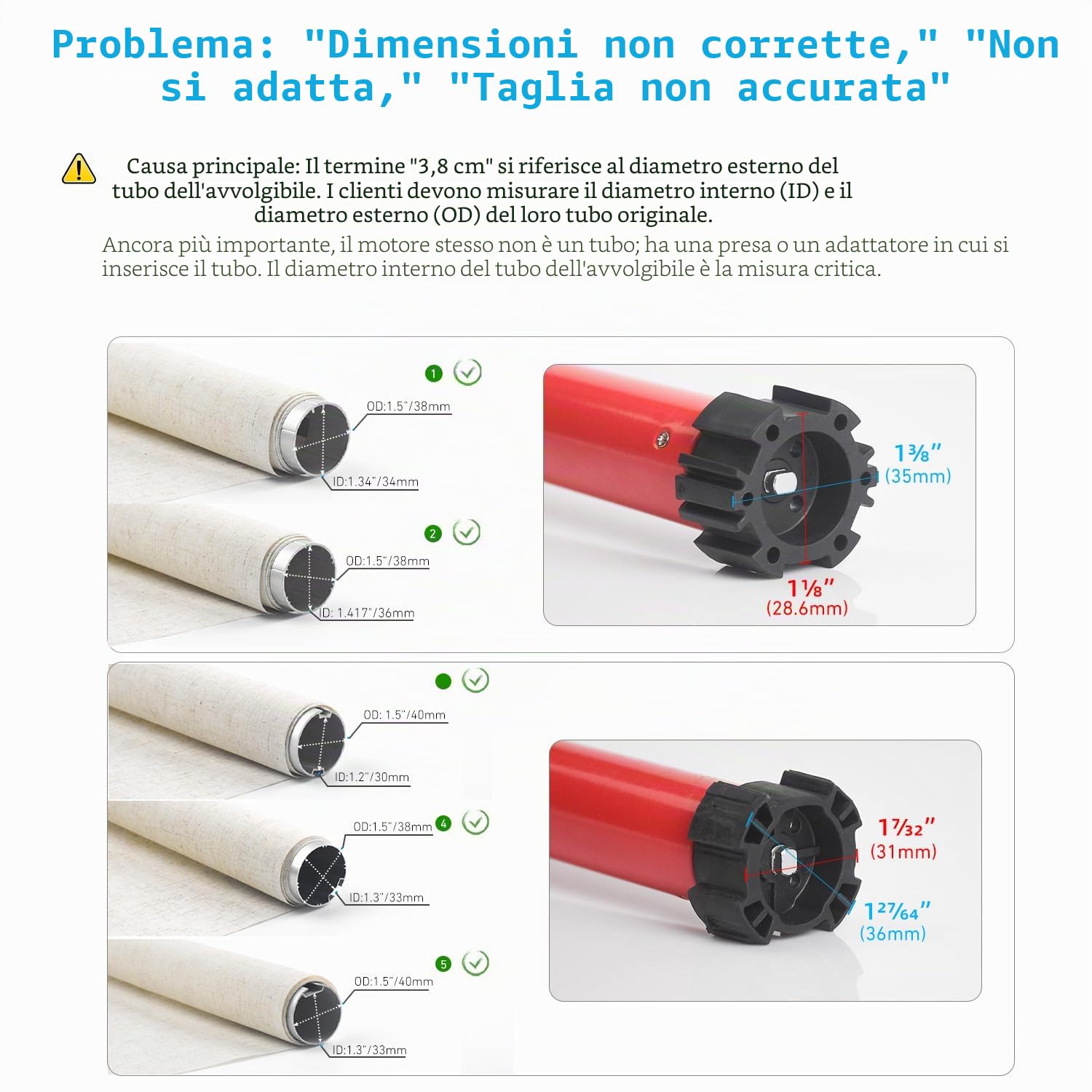 Kit motore per tende a rullo tubolari wireless ricaricabili Rollerhouse con telecomando per tende a rullo elettriche motorizzate Tubo ombreggiante compatibile da 1,5 "