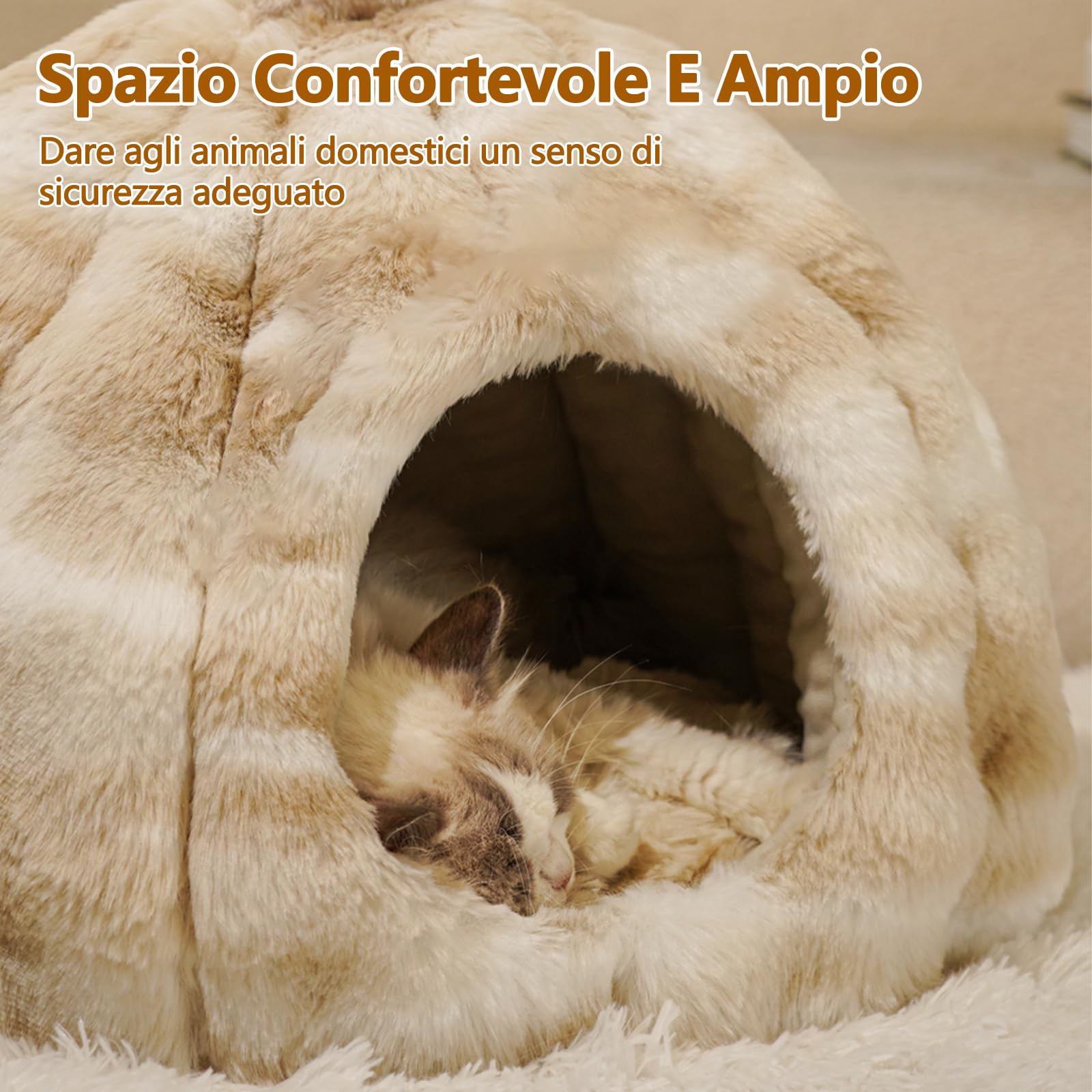 Galatée Letto Per Gatti, Cuccia Morbida e Calda, Cuccia Per Cani Con Cuscino Imbottito Rimovibile e Lavabile, Graziosa Tenda Per Animali Domestici, Nido Per Animali Domestici(XL, Grigio)