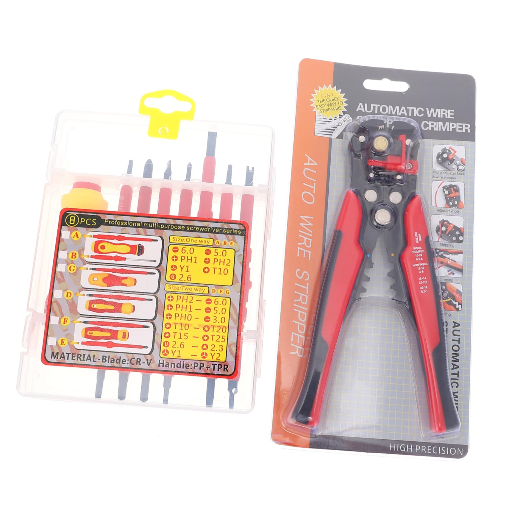 DOITOOL Kit de Herramientas para Electricistas con Alicates Multifunción y Destornilladores Antideslizantes para Eléctrico Profesional