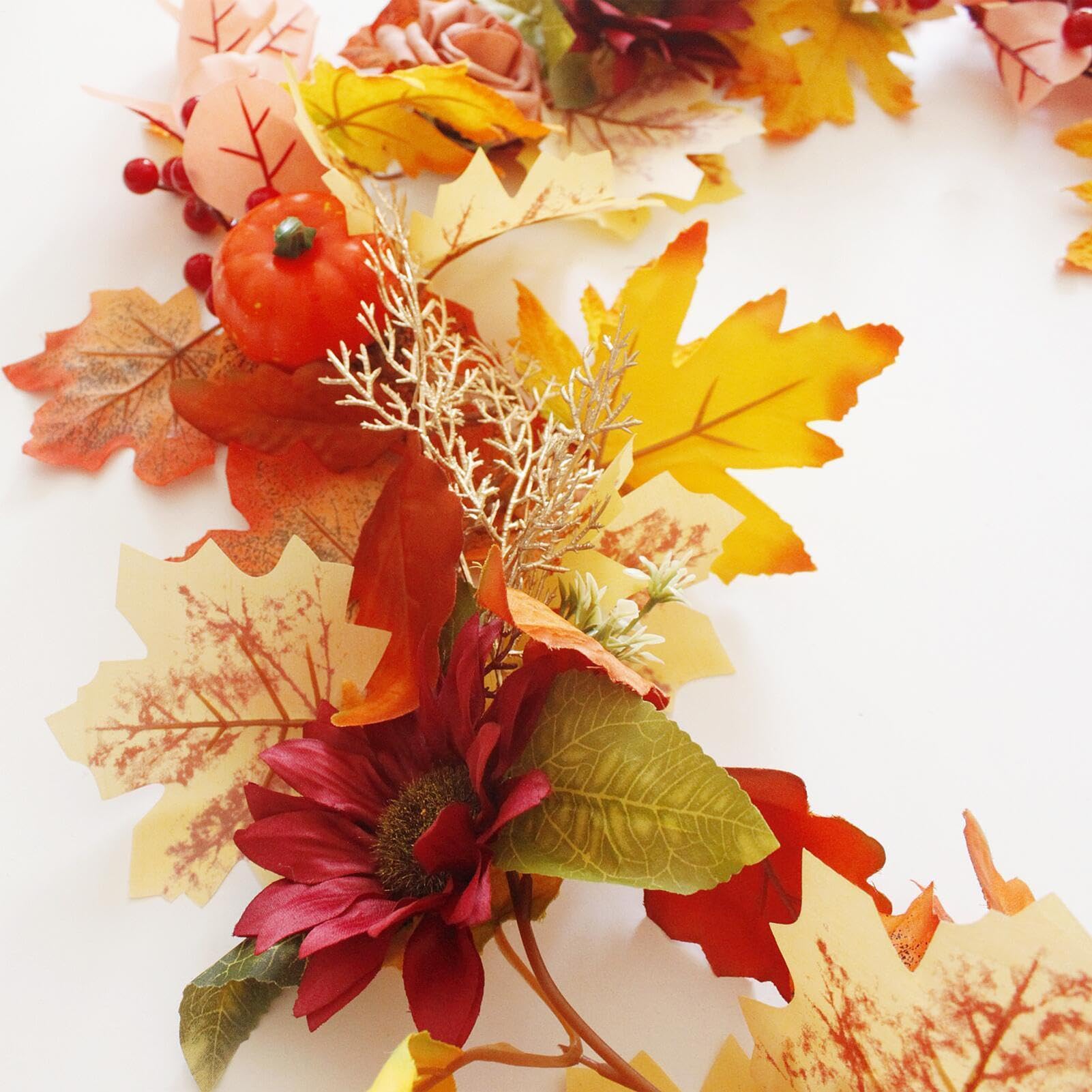 Guirnalda de otoño artificial con hojas de arce para decoración de vid