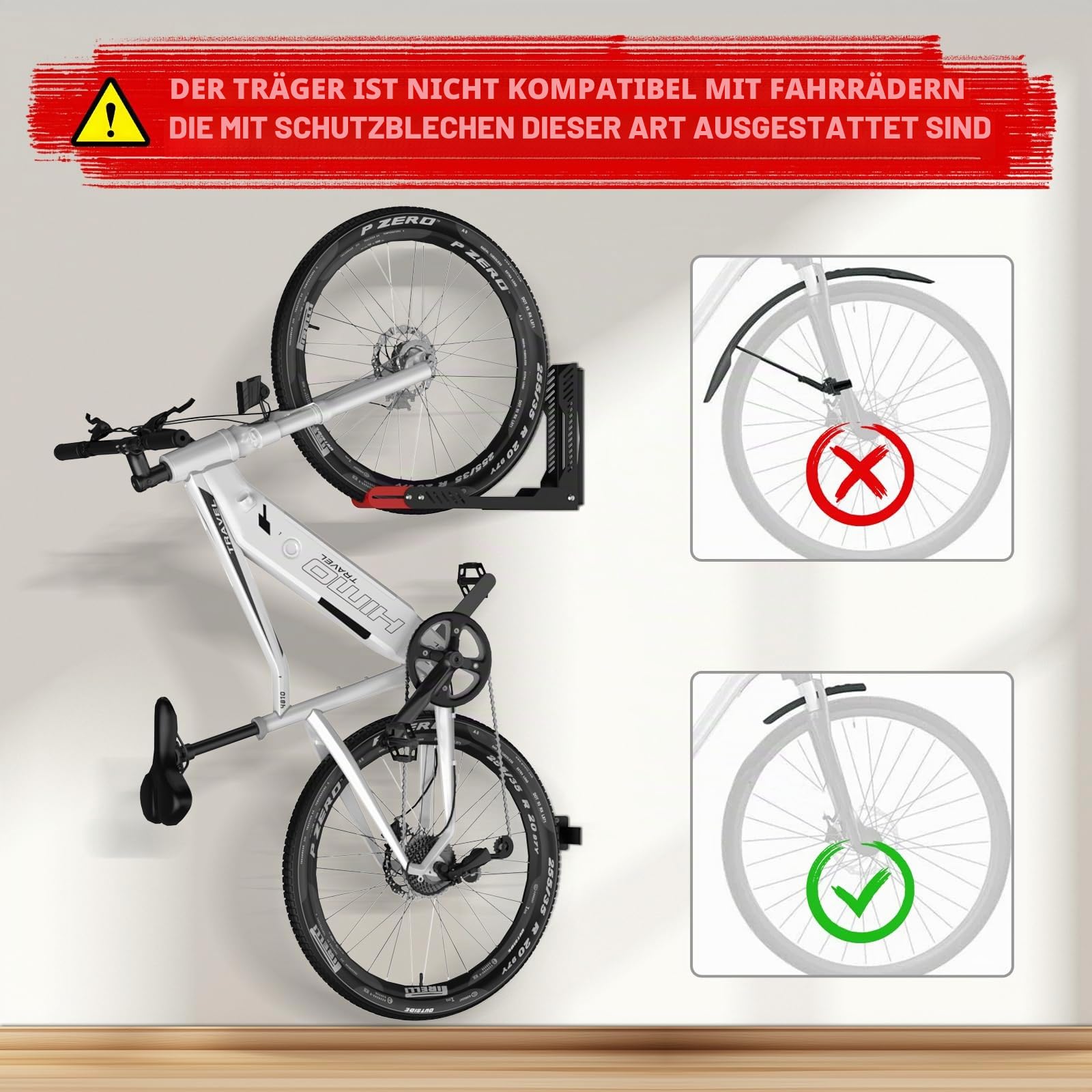 IMAYCC Upgrade-Version Schwenkbare Fahrrad Wandhalterung, Fahrradhalterung Wand ohne schweres Heben, platzsparender Fahrradständer für die Garage, einfaches Einhängen und Aushängen