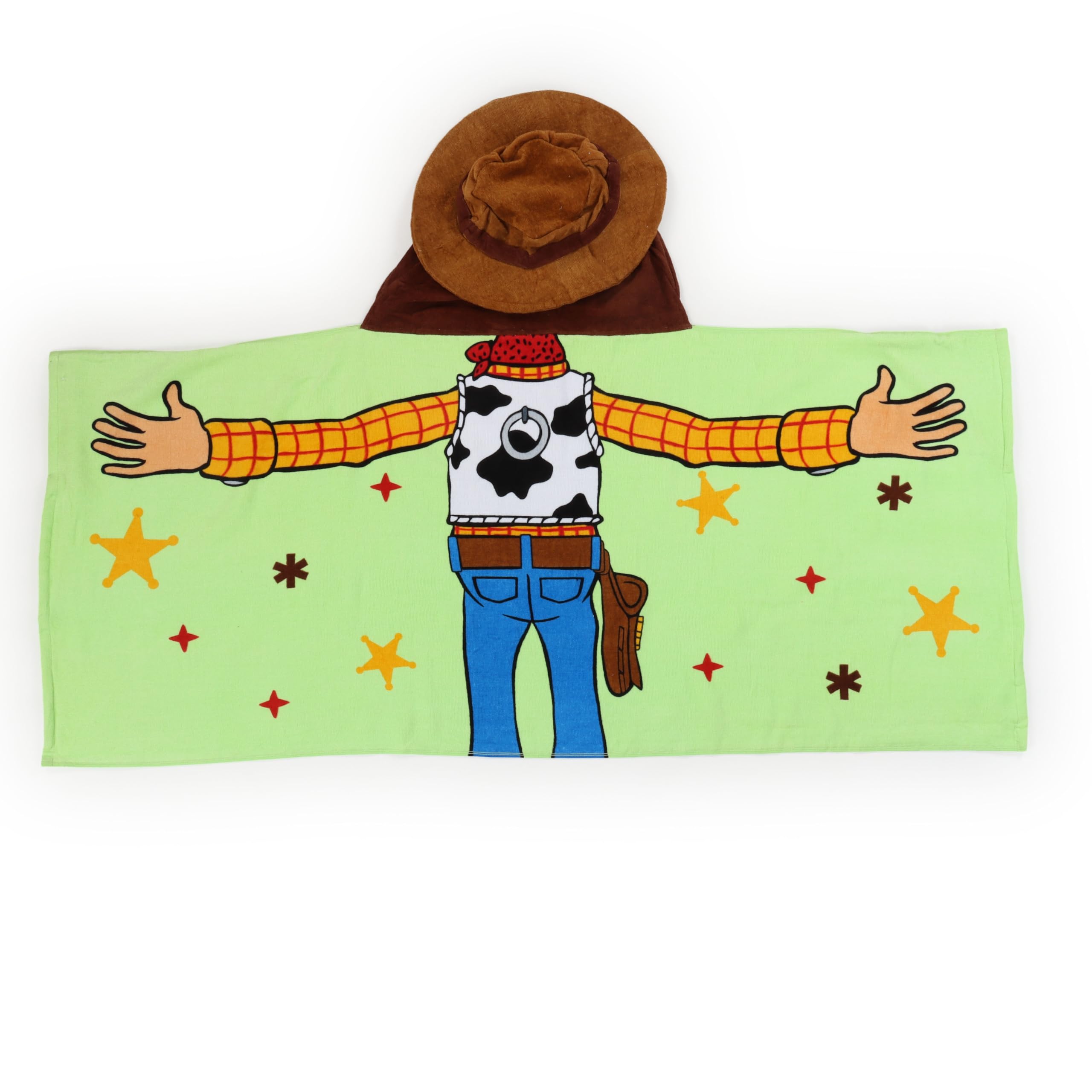 Jay Franco Disney Pixar Toy Story Woody - koc z kapturem 56 × 56 cm dla dzieci, super miękki do łazienki, plaży, basenu i podróży, oficjalnie licencjonowany produkt, zielony
