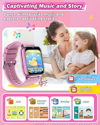 Miniatura 6 de Relojes inteligentes para niños, juguetes para niñas de 6 a 8 años, pantalla táctil HD, cámaras duales, reloj para niñas de 8 a 10 años, juguete