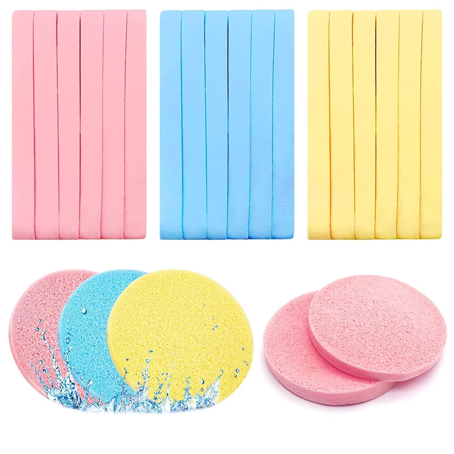 Makeup Remover Sponge Reusable Soft Facial Cleansing Beauty Makeup Removal Puff Face Cleaning Sponge Cosmetic Remover Pad Gentle Face Wash Skin Cleansing Applicator Makeup Eraser (Pack of 12)-picture-22