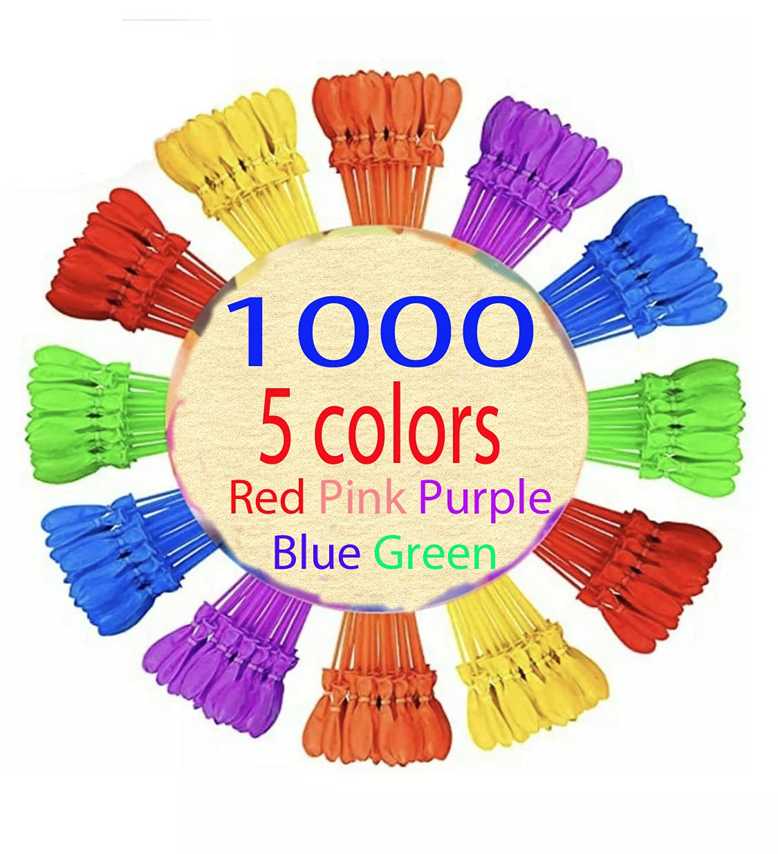 Buy Generic 1000 water balloons 5 colors Instant Easy Fill
