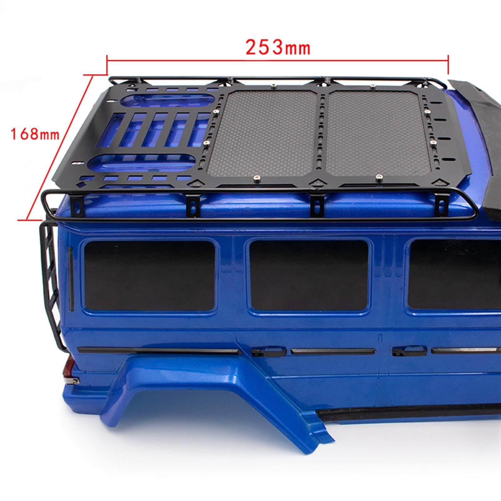 Metalowy bagażnik dachowy wyścigowy z panelem z włókna węglowego 253x168mm Ulepszenia Części Akcesoria RC Crawler Car, dla Traxxas, TRX4 G500 Bagażnik dachowy