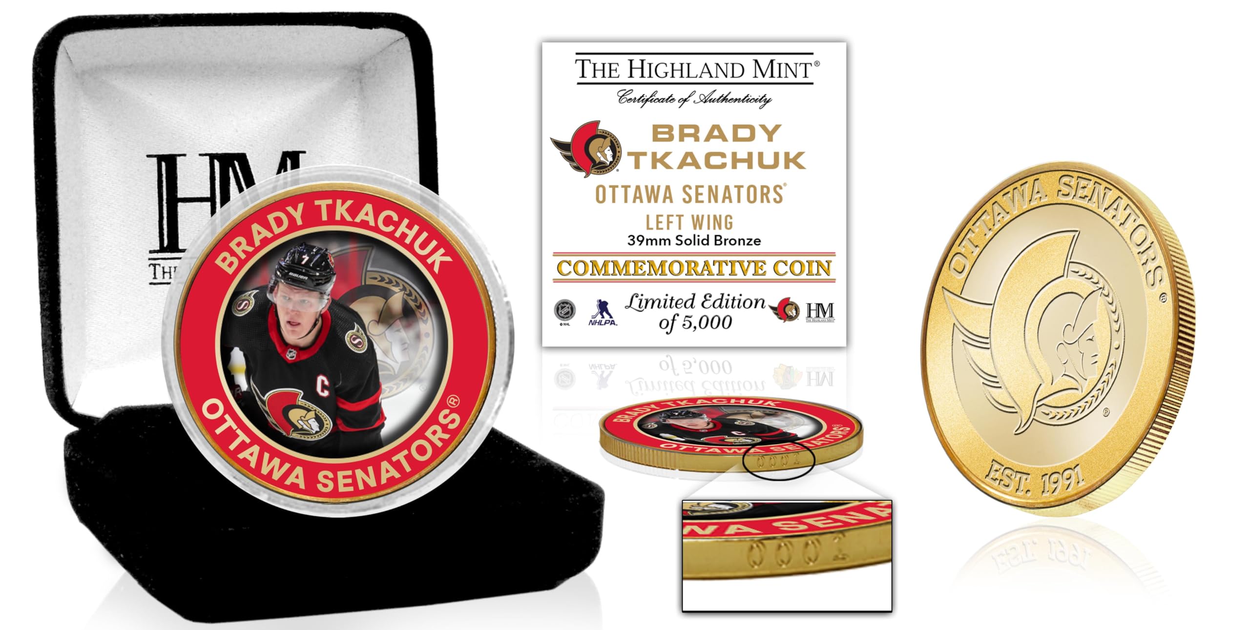 The Highland Mint - Brady Tkachuk NHL Commemorative Medallion