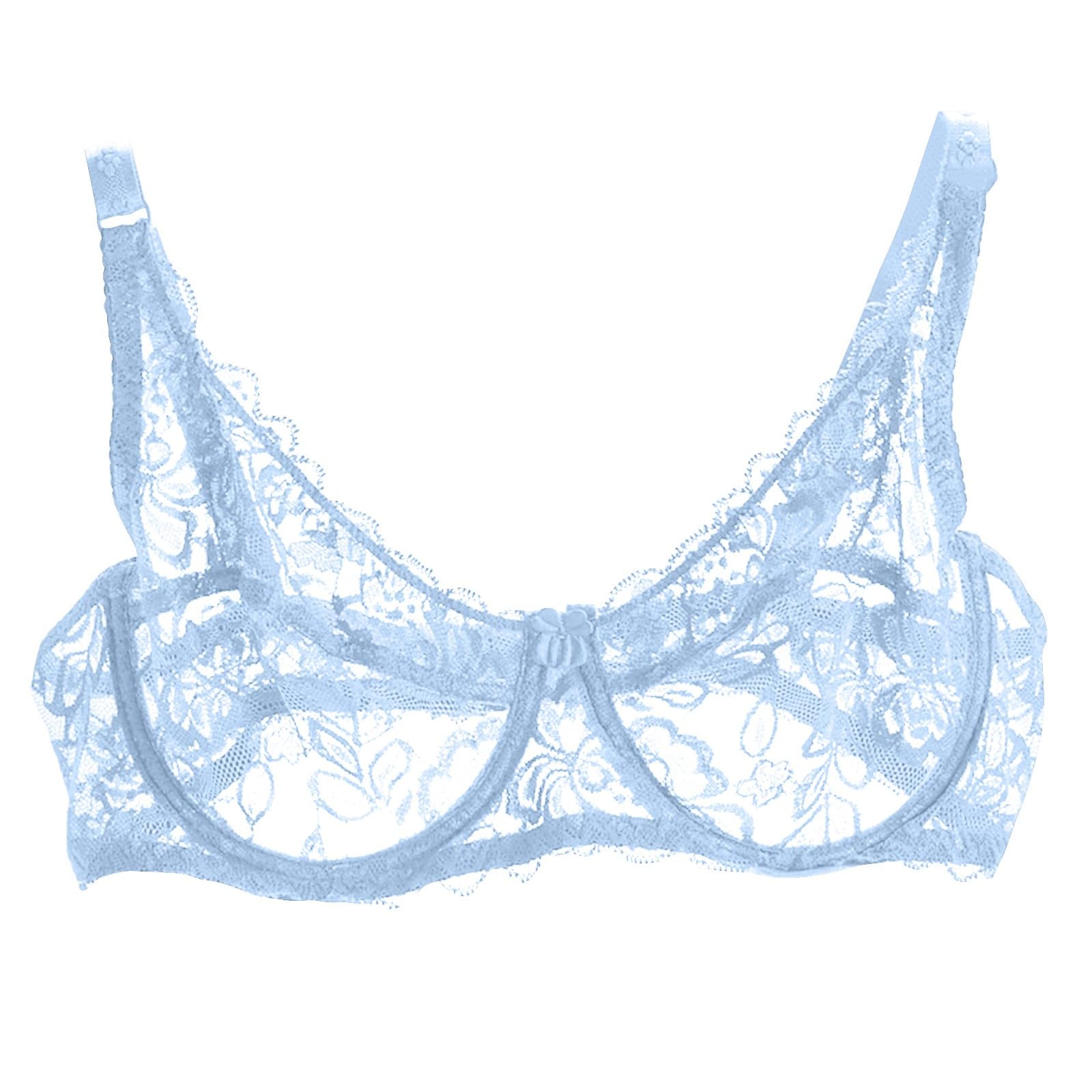 Sexy Lace Bras for Women Fully Transparent No Underwire Underwear Brassiere Comfort Soft Breathable Liftup Bralettes