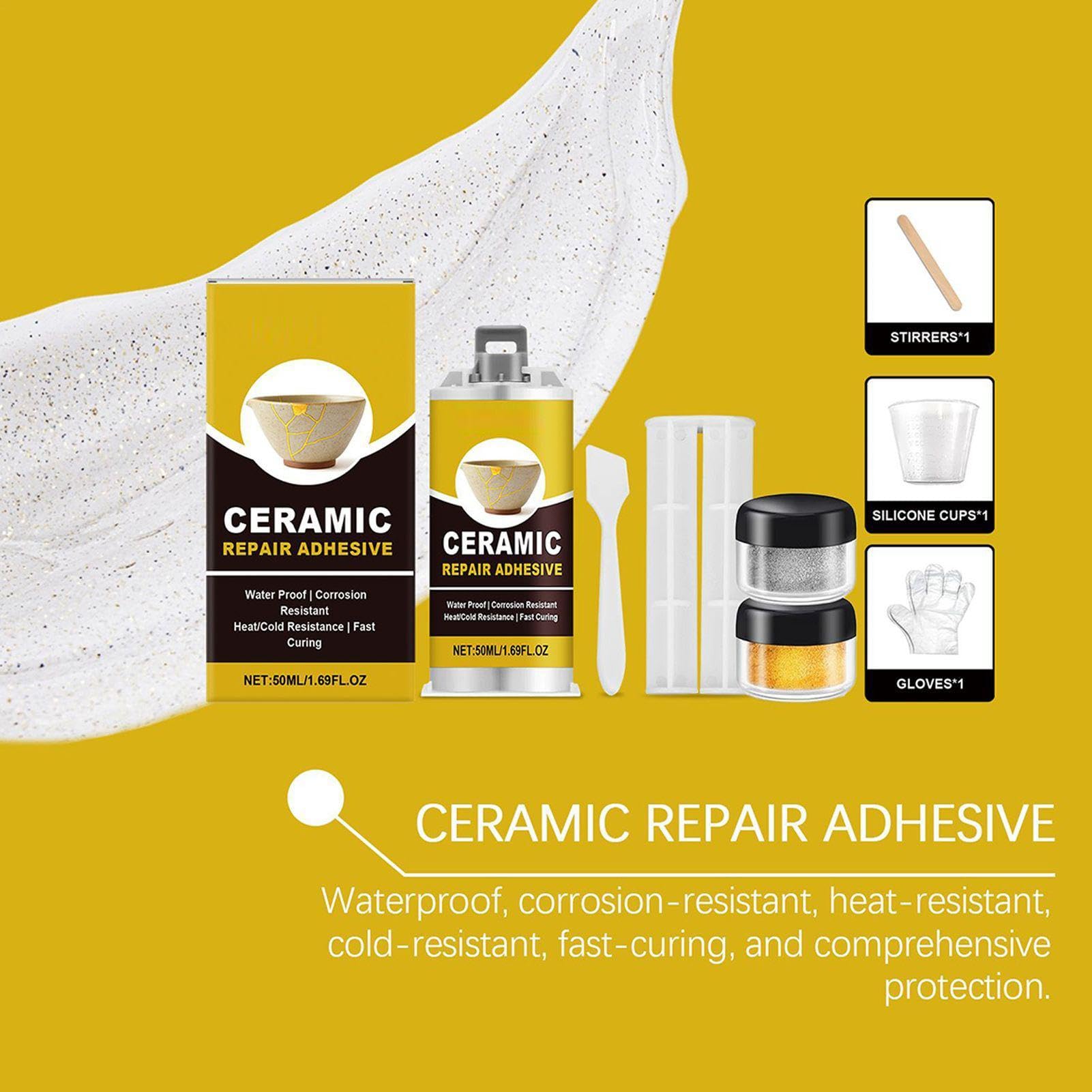 Ceramic & Glass Repair Kit with Gold Sealing