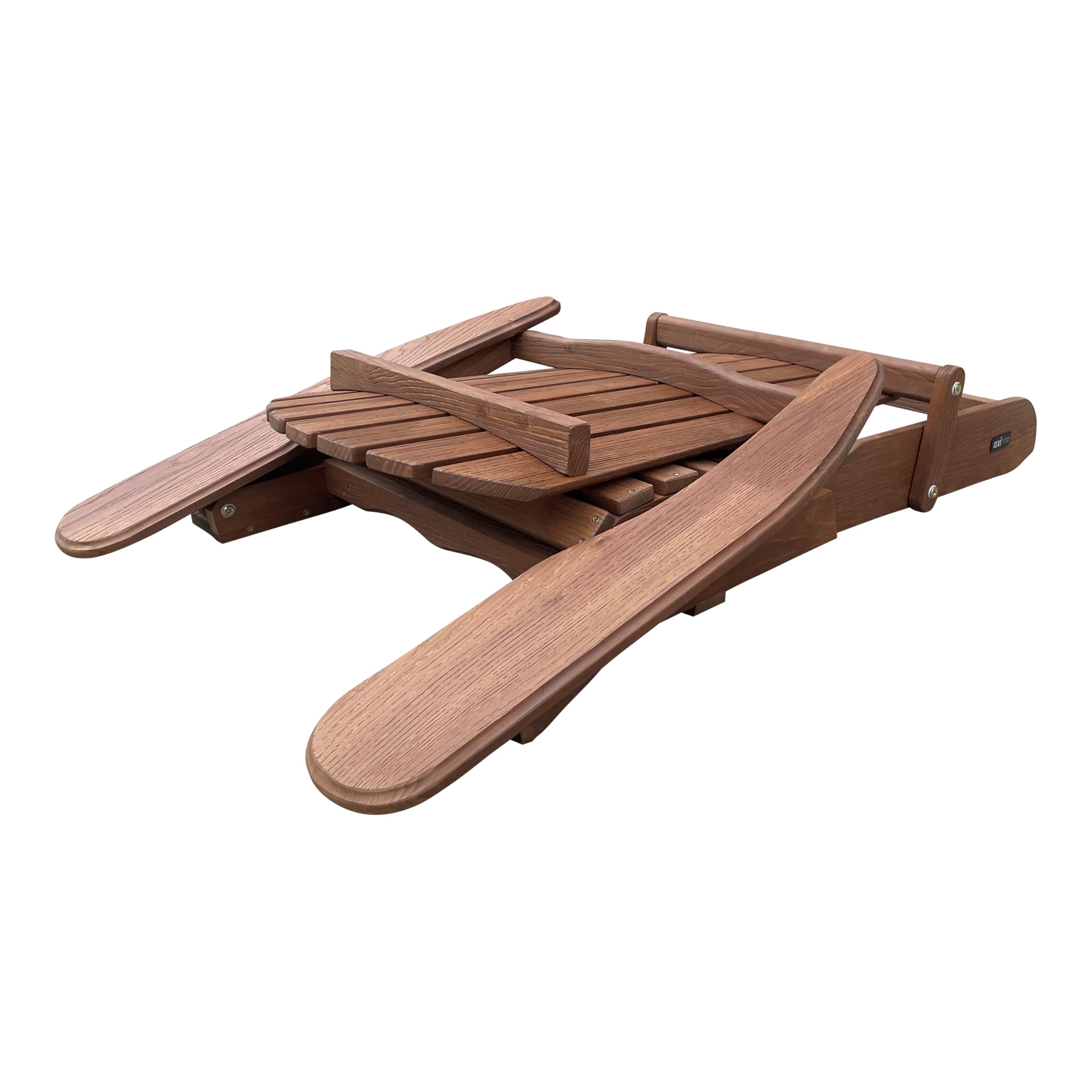 AXI Alexa Chaise Adirondack avec Repose-Pieds, Pliable, Couleur Café | Transat De Jardin/Bain De Soleil / 100% Bois De Pruche, pour 1 Personne, avec Accoudoirs Et Dossier Haut | 147 X 78,5 X 89 Cm