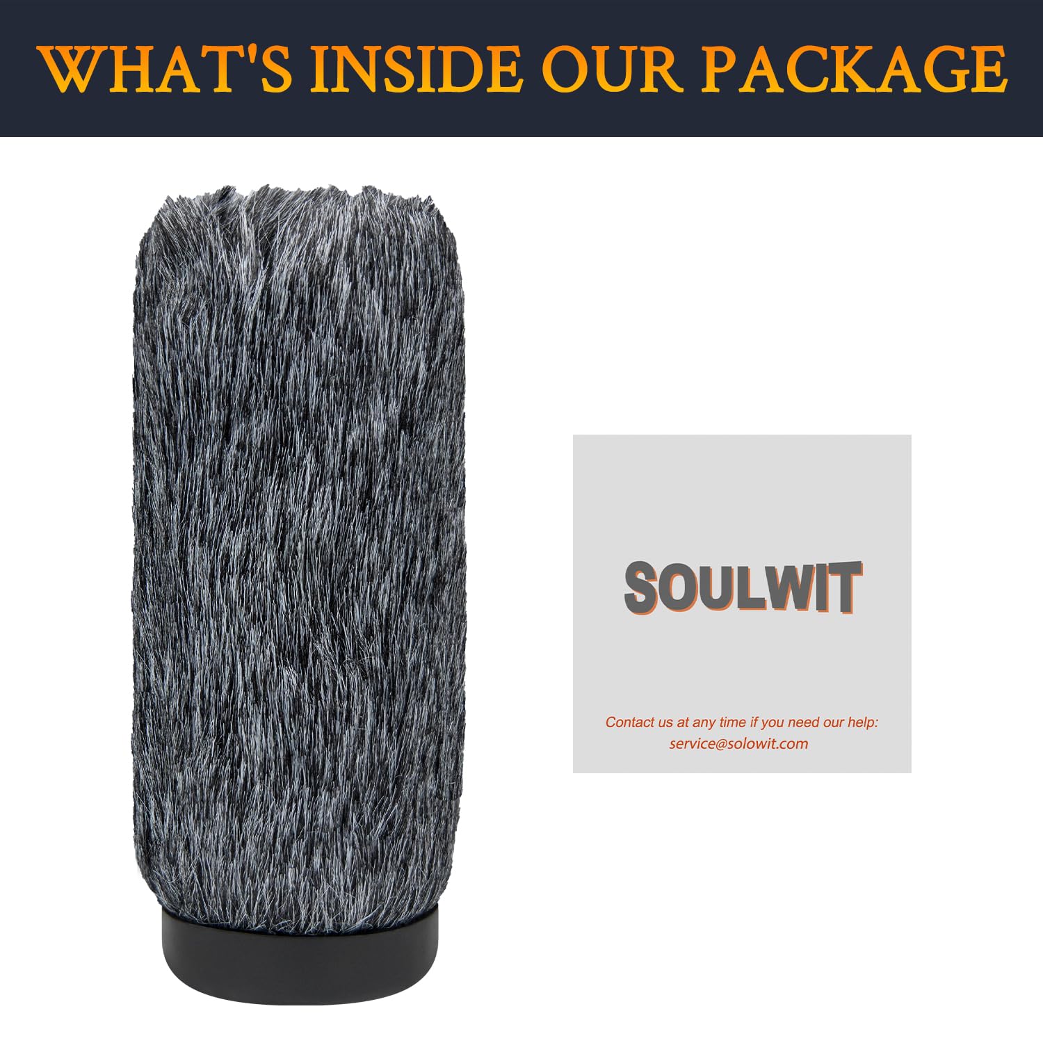 SOULWIT Paravento Pelliccia per RØDE NTG4+ (Rode NTG4 Plus) - Microfono a fucile Professionale a doppia alimentazione, Filtro Anti-pop e Copertura Antivento - Nero