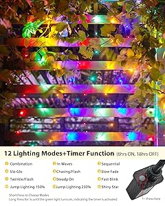 12 x 5FT 360 LED Christmas Net Lights Outdoor for bushes, Waterproof IP65 12 Modes Connectable Extendable Bush Net Christmas Lights Outdoor Mesh Light for Bushes, Tree, Yard, Garden, Multicolor
