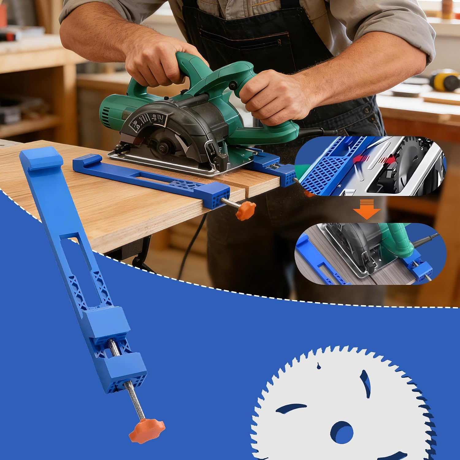 Adjustable Cutting Machine Base Guide, Innovative Clamp Circular Saw Guide Electric Circular Saw Milling Positioning Clamp Precision Wood Cutting Guide Pros & Hobbyists