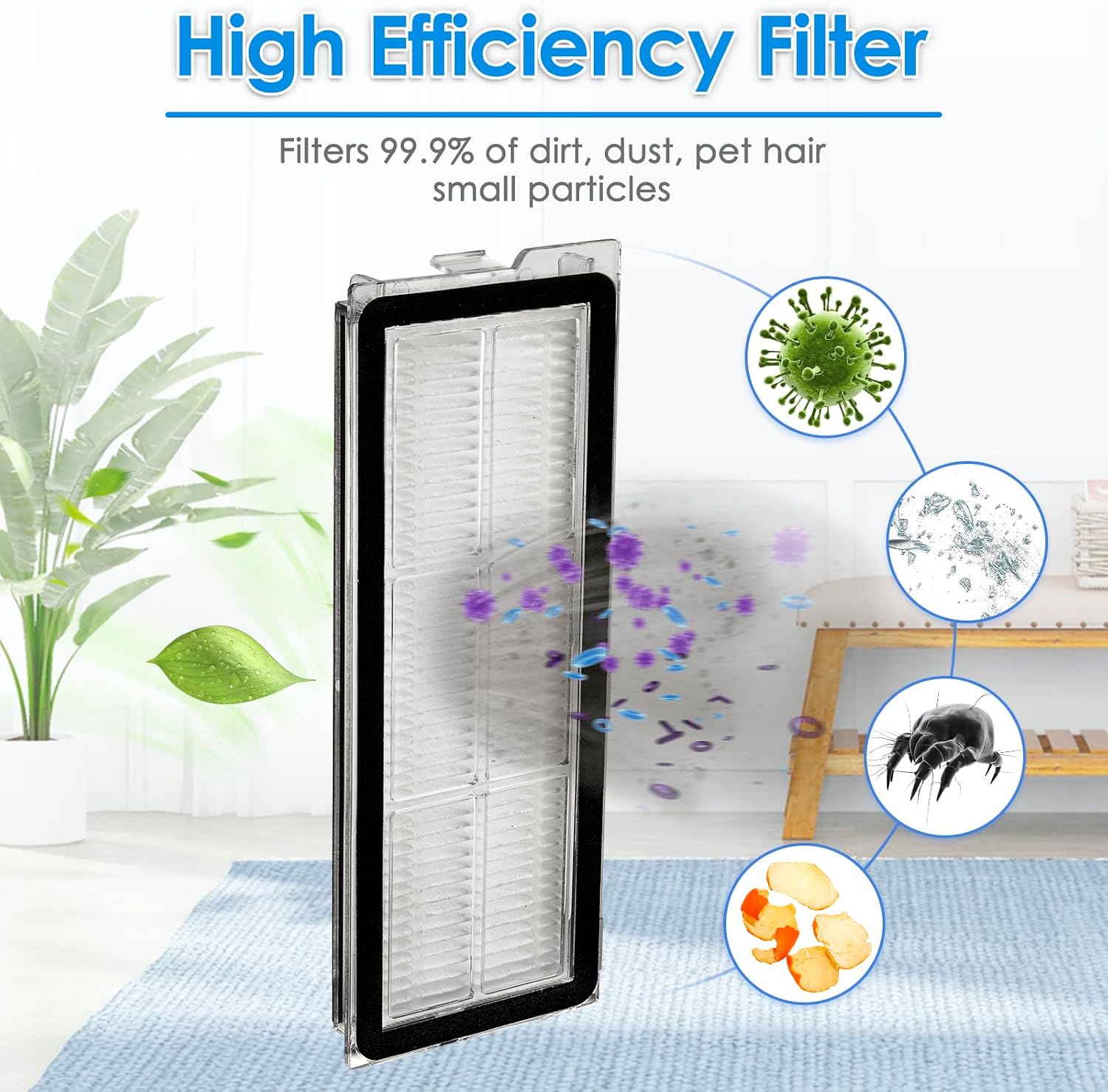 (7 Pack) Replacement Filter for Roborock Qrevo S Pro, Qrevo L, Qrevo L Pro, Qrevo S, Qrevo Pro, Qrevo MaxV, Qrevo Plus, Qrevo Edge, Qrevo Curv, QV 35S, QV 35A Robot Vacuum Filter Accessories