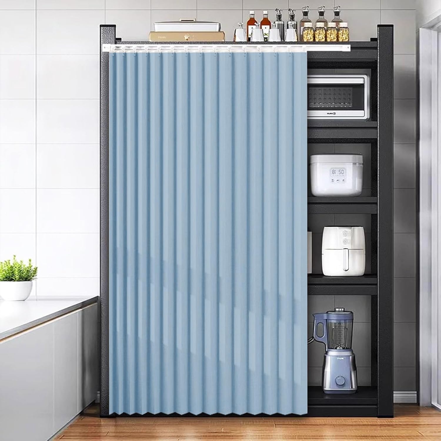 Rideau de cuisine pour meuble bas sous évier chic 90x80