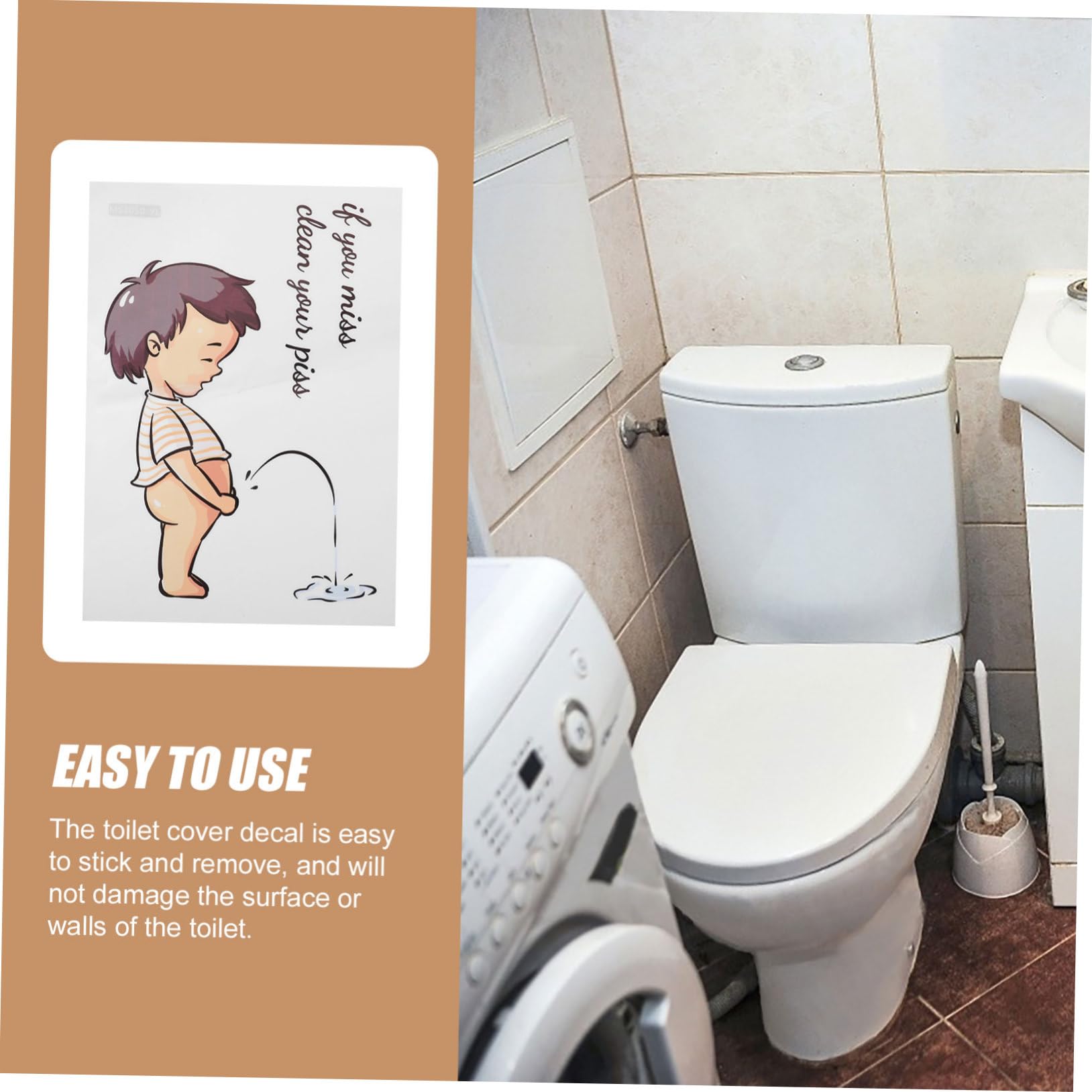 HOMSFOU 10blätter Lustige Toiletten-sitz Aufkleber Für Mädchen Selbstklebende Wanddekoration Mit Spruch Wenn Verfehlst Putze Deinen Piss Für Und Badezimmer