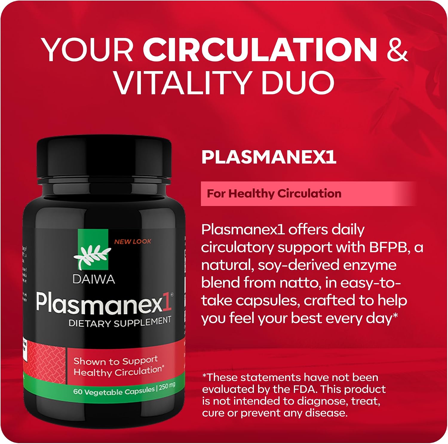 Daiwa Plasmanex 1 + Daiwa Krill Oil Inflammation Support Bundle – Circulation Supplement + Omega 3 Krill Oil Capsules