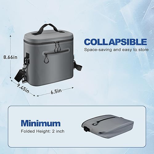 Miniatura 5 de Bolsa térmica aislada, 81630 puede plegable para refrigeradores de almuerzo para picnic, playa, trabajo, viajes, bolsas enfriadoras de hielo suaves