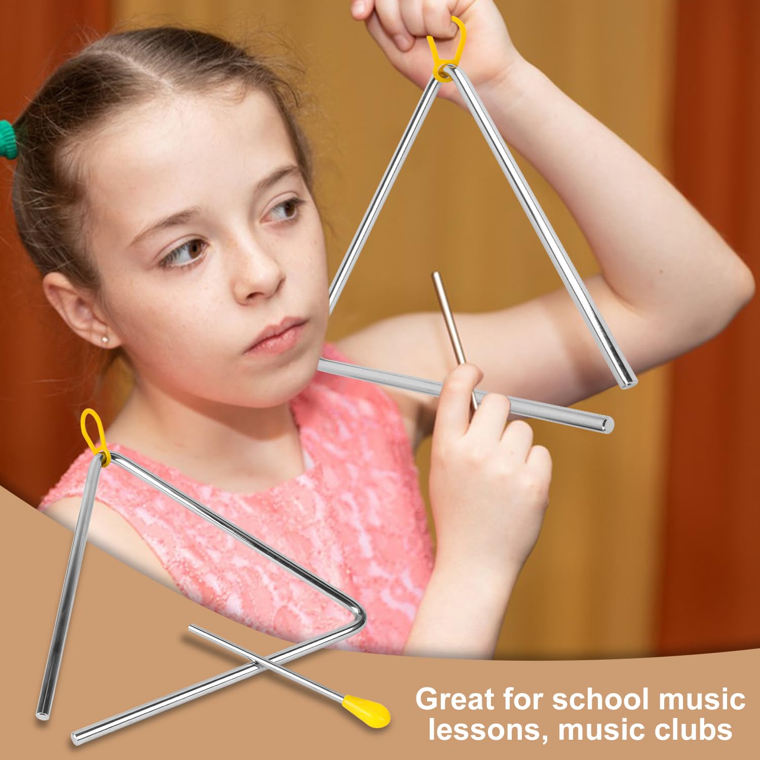 8 strumenti musicali a percussione triangolare, strumento triangolare con percussione, strumento a percussione ritmica a mano per lezioni di musica, concerti, esibizioni di band, feste (7/8/9
