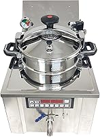 Vista 8 de Freidora a presión comercial de 16L, freidora eléctrica inteligente con 5 preajustes, tubo de calefacción exterior para aceite más saludable