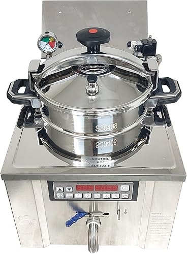 Miniatura 8 de Freidora a presión comercial de 16L, freidora eléctrica inteligente con 5 preajustes, tubo de calefacción exterior para aceite más saludable,