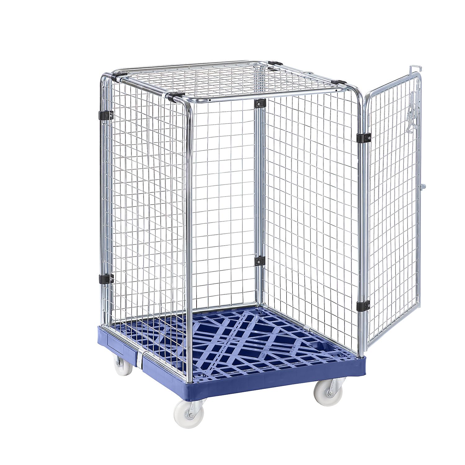 kaiserkraft | Rollbehälter PROTECT | Höhe 1200 mm | enzianblau