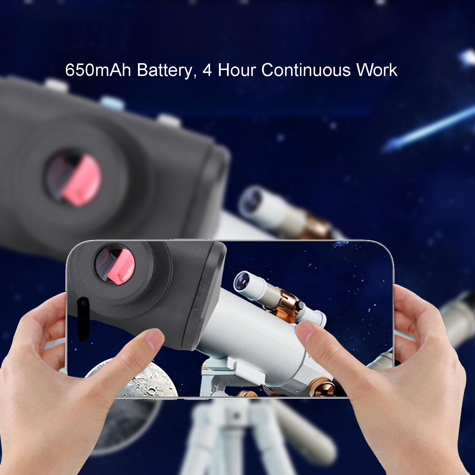 Portable WiFi Telescope Eyepiece Camera, 1080P Video Recording with 2MP HD Lens, for Smartphone Sharing, 4 Hours Battery Life, Suitable for Bird Watching, Hiking, Nature Recordings