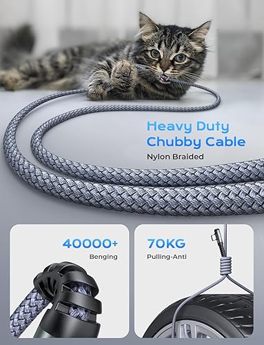 Vista 79 de AINOPE Cable USB C a USB C de 240 W (paquete de 2 unidades de 6.6 pies USB C) USB C a USB C, cable de carga rápida USB C en ángulo recto para iPhone