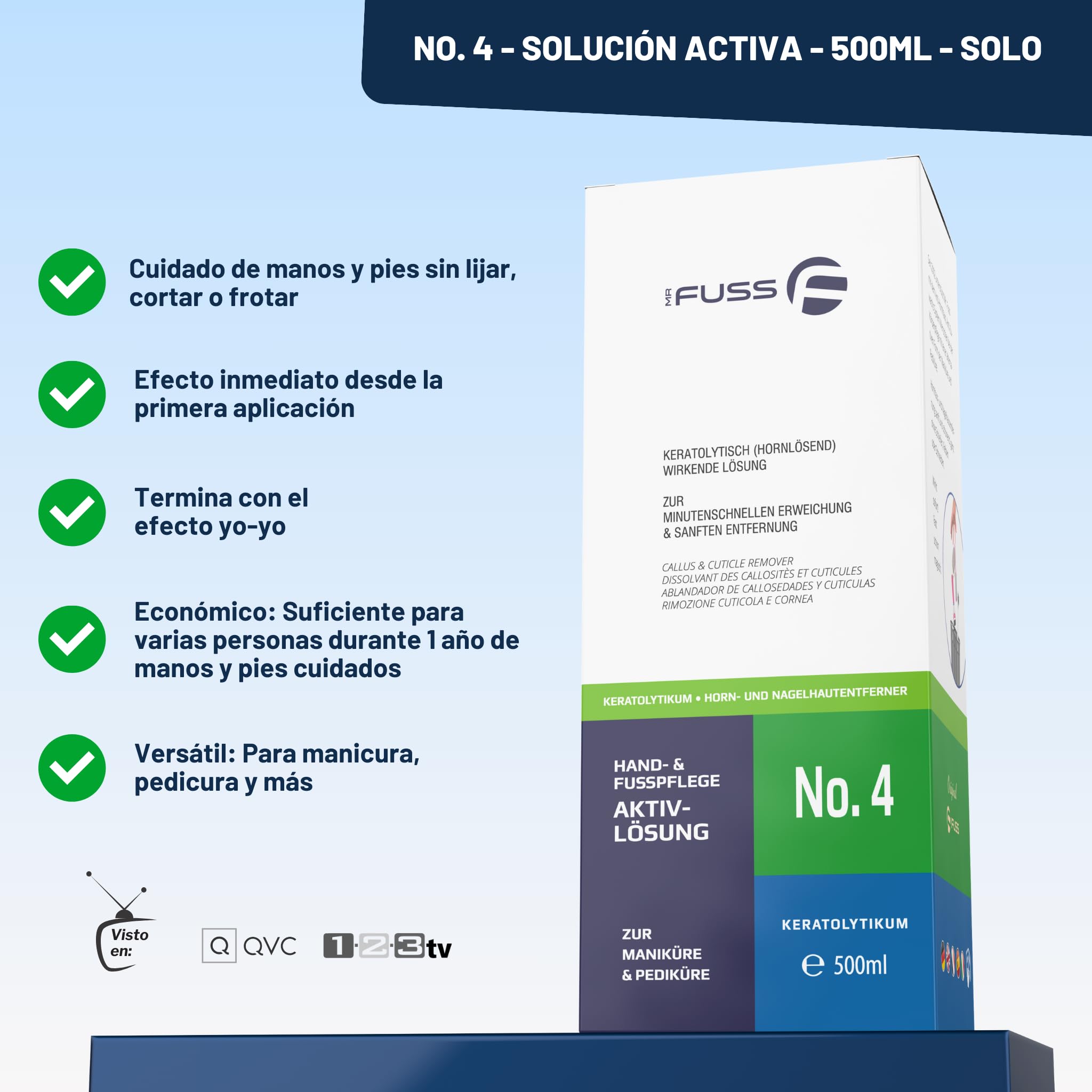 Mr. Fuss Solución activa para callos en los pies, número 4, 500 ml