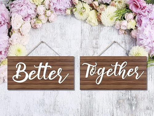 Miniatura 4 de Letrero de madera para silla Better Together, decoración de boda de la señora y la señora, 12 x 6 pulgadas