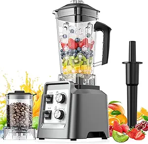 Blender, 68Oz. Countertop Blenders with 20Oz. Grinder, 28000 RPM Kitchen Blender for Smoothies, Ice Crushing, Frozen Fruits, Self-Cleaning, Speed Adjustable