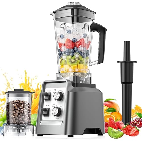 Blender, 68Oz. Countertop Blenders with 20Oz. Grinder, 28000 RPM Kitchen Blender for Smoothies, Ice Crushing, Frozen Fruits, Self-Cleaning, Speed Adjustable