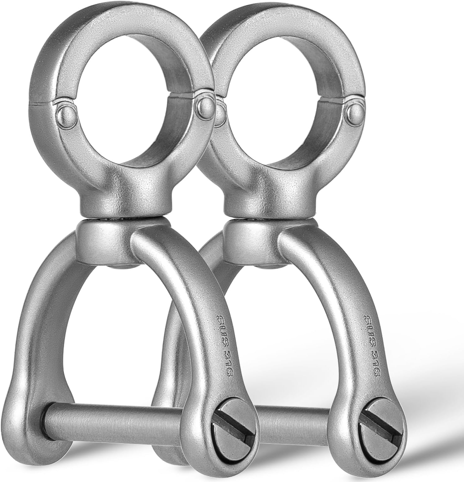 TISUR Swivel D ring with Screw Shackle Horseshoe U Shape Key Ring(S Matte)