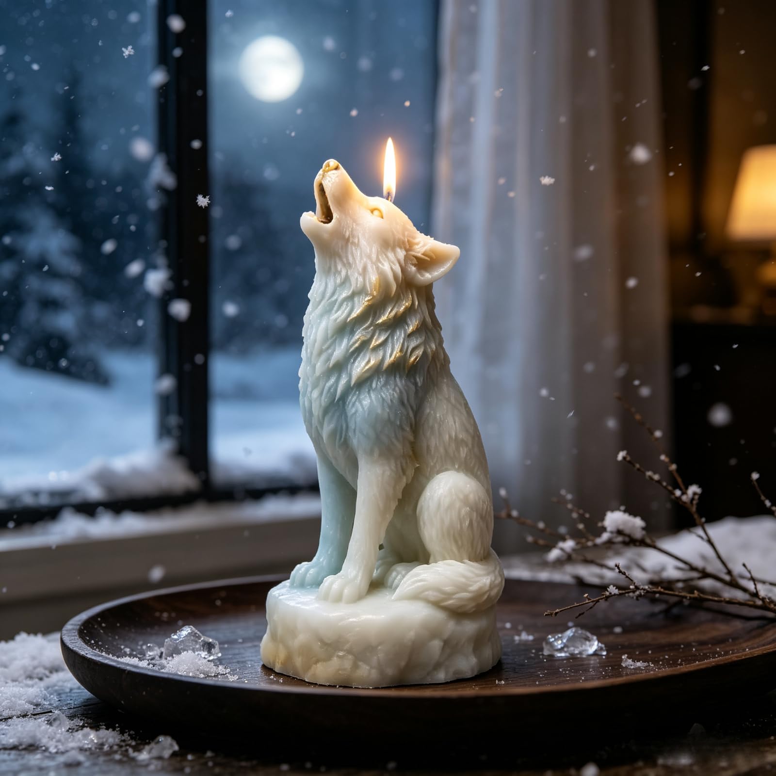 Howling Wolf Candle Silicone Mould, Animal Shaped Wax Casting Mould